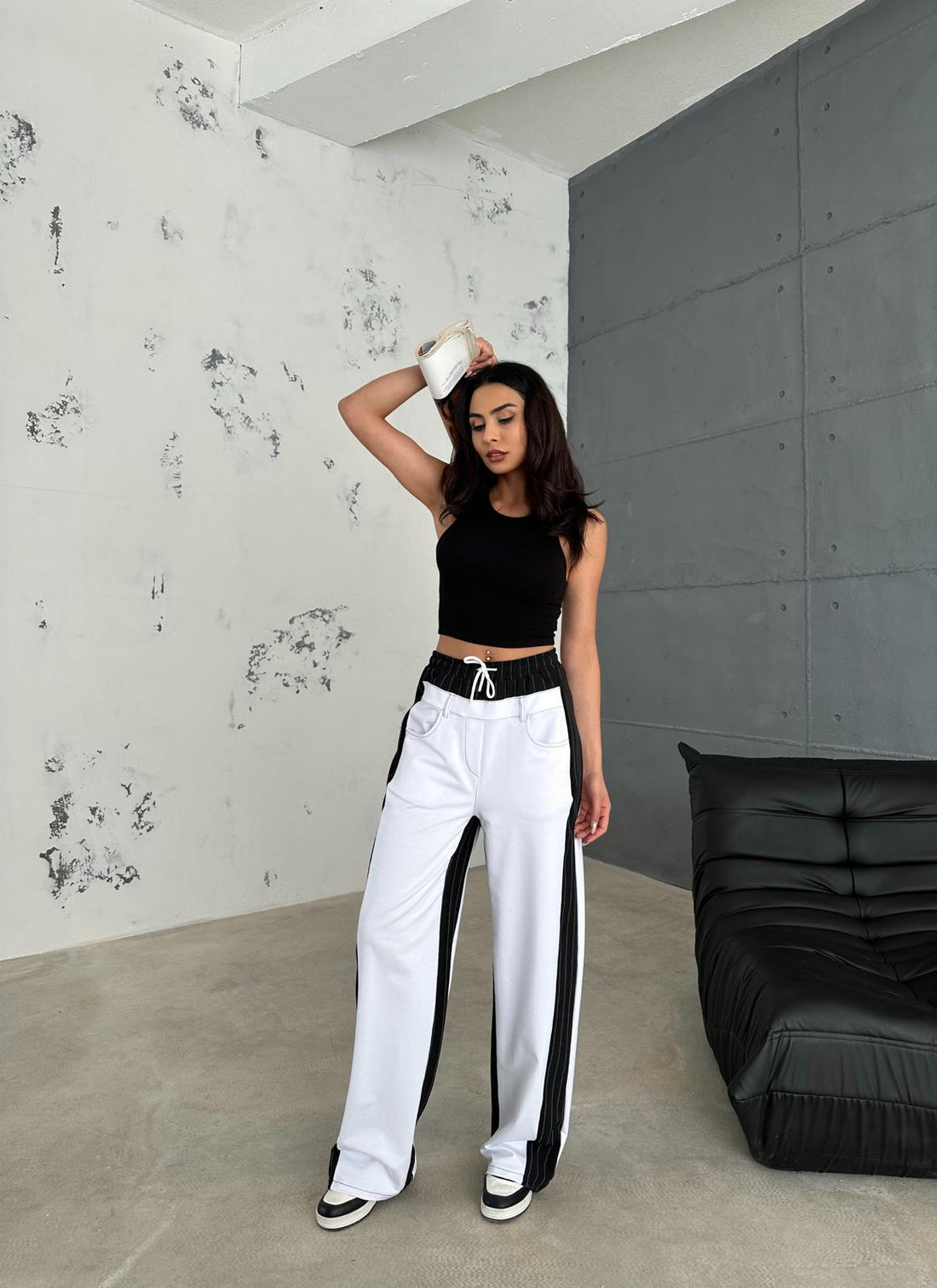 siyah 3 İplik Denim Karışımlı Pantolon