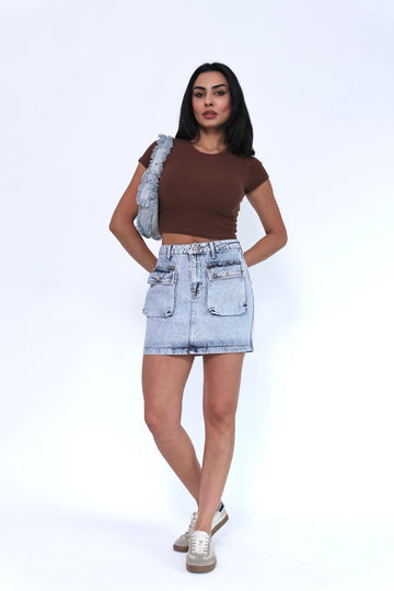 Kargo Cepli Mini Skirt