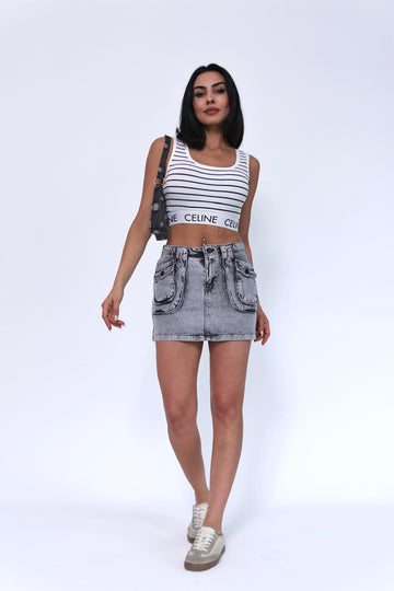 Kargo Cepli Mini Skirt