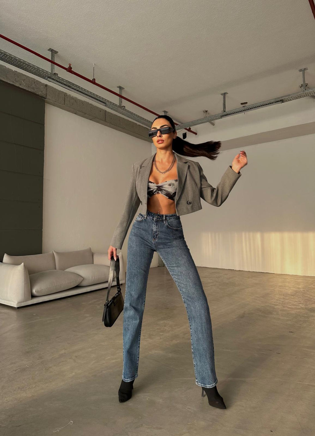 Straight Denim Kumaş Jean
