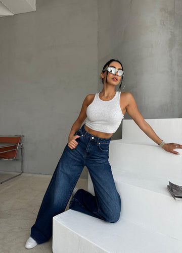 Baggy Dark Mavi Denim Pantolon