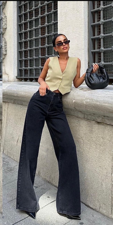 Baggy Dark Black Denim Pantolon