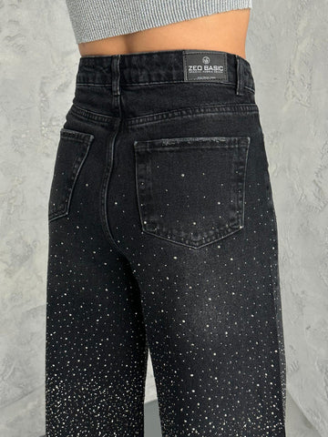 Taş Detaylı Baggy Jean