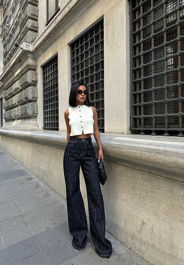 Taşlı Baggy Rins Jean