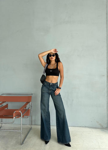 Baggy Fit Pens Detaylı Tint Jean Pantolon