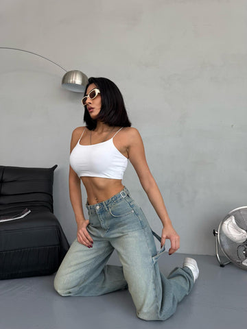 Ayarlanabilir Baloon Fit Carpanter Bej Tint Jean