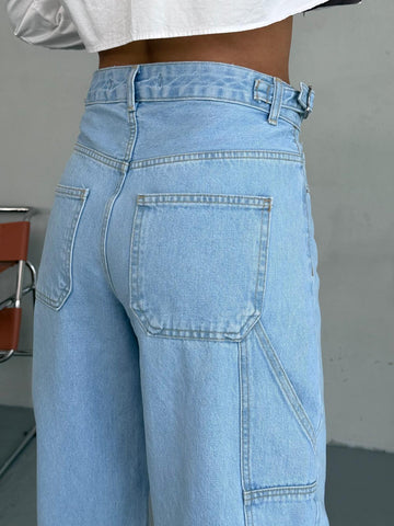 Ayarlanabilir Baloon Fit Carpanter Mavi Jean