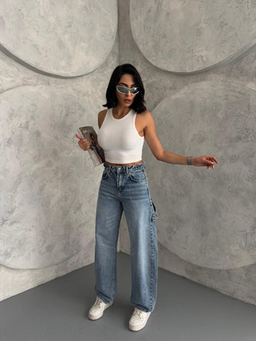 Ayarlanabilir Baloon Fit Carpanter Jean