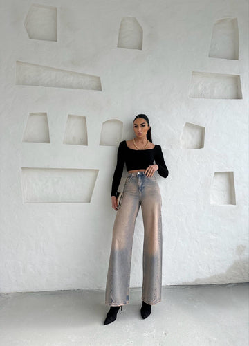 Kızıl Tint Yandan Dikişli Baggy Jean