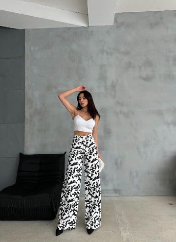 İnek Desenli Baggy Pantolon