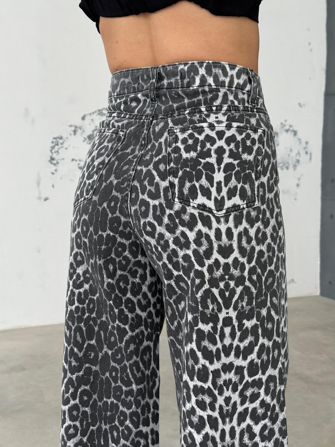 ZB4323 LEOPAR DESEN BAGGY PANTOLON